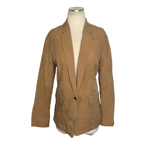 Everlane The Easy Blazer in Tan 6 New Womens Classic One Button Jacket - Picture 5 of 14